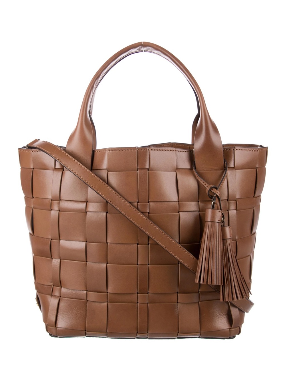 Michael Kors Vivian Large Woven Leather Tote Bag Tan Peanut MSRP: $478.00